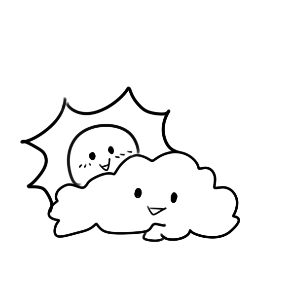 躲在云朵后的太陽(yáng)要怎么畫(huà)？