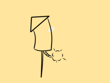點(diǎn)燃的竄天猴簡(jiǎn)筆怎么畫(huà)