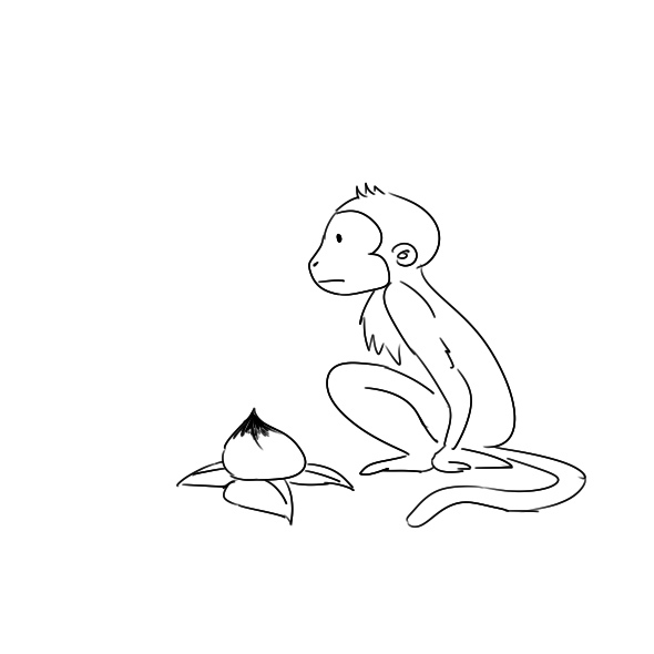 畫小猴子的簡(jiǎn)筆步驟圖