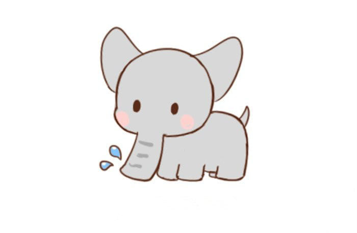 可愛小象的<a href=http://www.inspiredelm.com/jianbihua/ target=_blank class=infotextkey>簡筆畫</a>-噴水小象