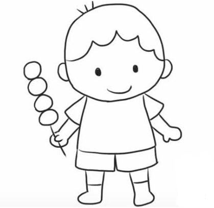 拿糖葫蘆的小孩簡(jiǎn)筆畫(huà)步驟