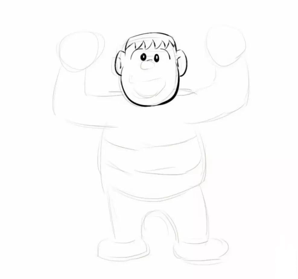 快樂(lè)的胖虎<a href=http://www.inspiredelm.com/jianbihua/ target=_blank class=infotextkey>簡(jiǎn)筆畫(huà)</a>畫(huà)法