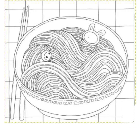 食物<a href=http://www.inspiredelm.com/jianbihua/ target=_blank class=infotextkey>簡筆畫</a>圖片-一碗面條