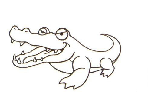 卡通的鱷魚<a href=http://www.inspiredelm.com/jianbihua/ target=_blank class=infotextkey>簡筆畫</a>步驟