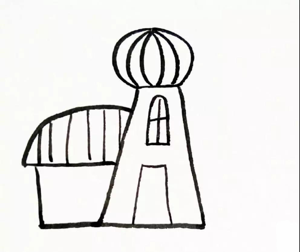 教堂<a href=http://www.inspiredelm.com/jianbihua/ target=_blank class=infotextkey>簡(jiǎn)筆畫(huà)</a>繪畫(huà)教程步驟