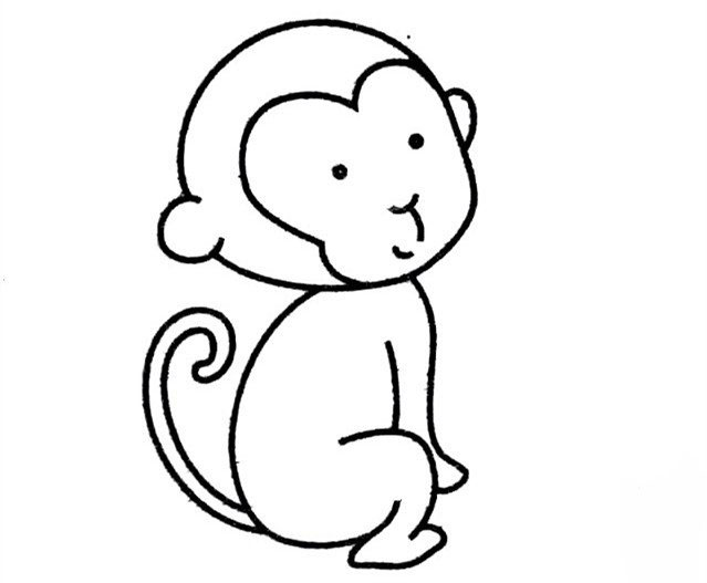 小猴子的簡(jiǎn)筆畫圖片-調(diào)皮的小猴子