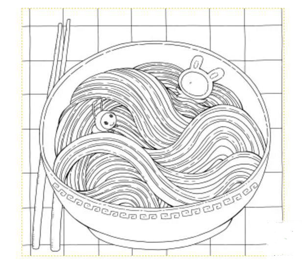 食物<a href=http://www.inspiredelm.com/jianbihua/ target=_blank class=infotextkey>簡筆畫</a>圖片-一碗面條