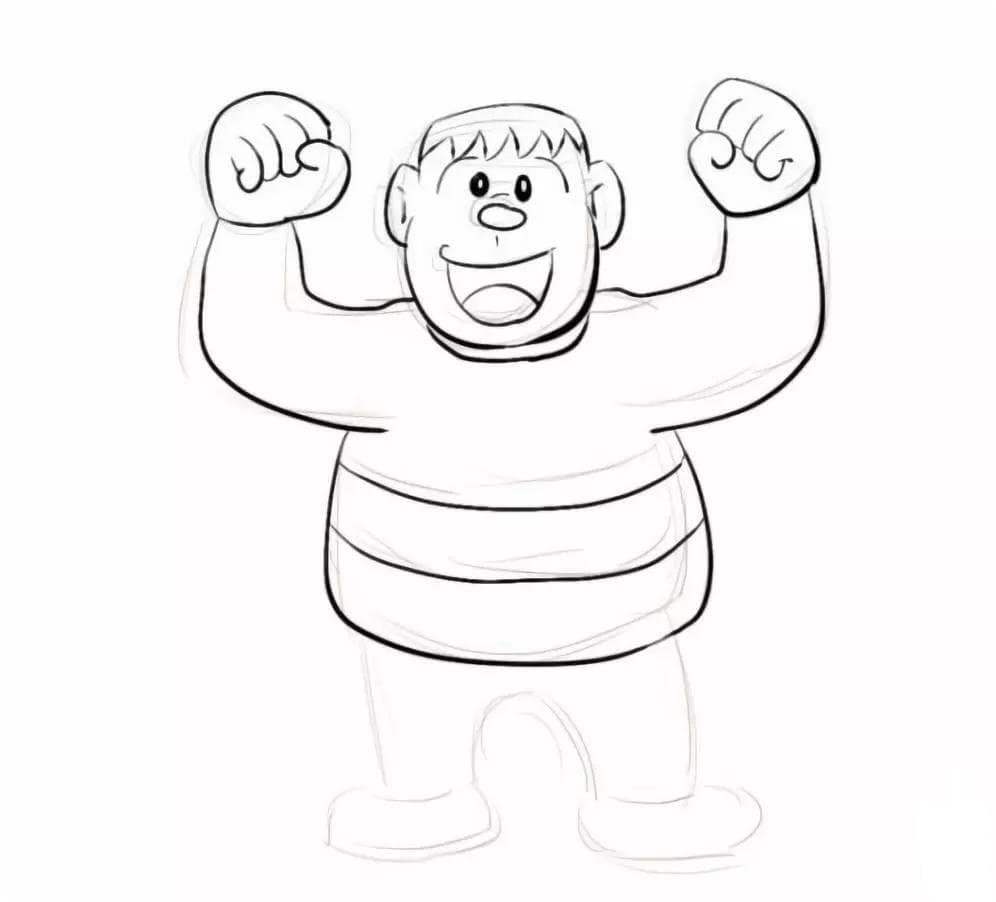 快樂(lè)的胖虎<a href=http://www.inspiredelm.com/jianbihua/ target=_blank class=infotextkey>簡(jiǎn)筆畫(huà)</a>畫(huà)法