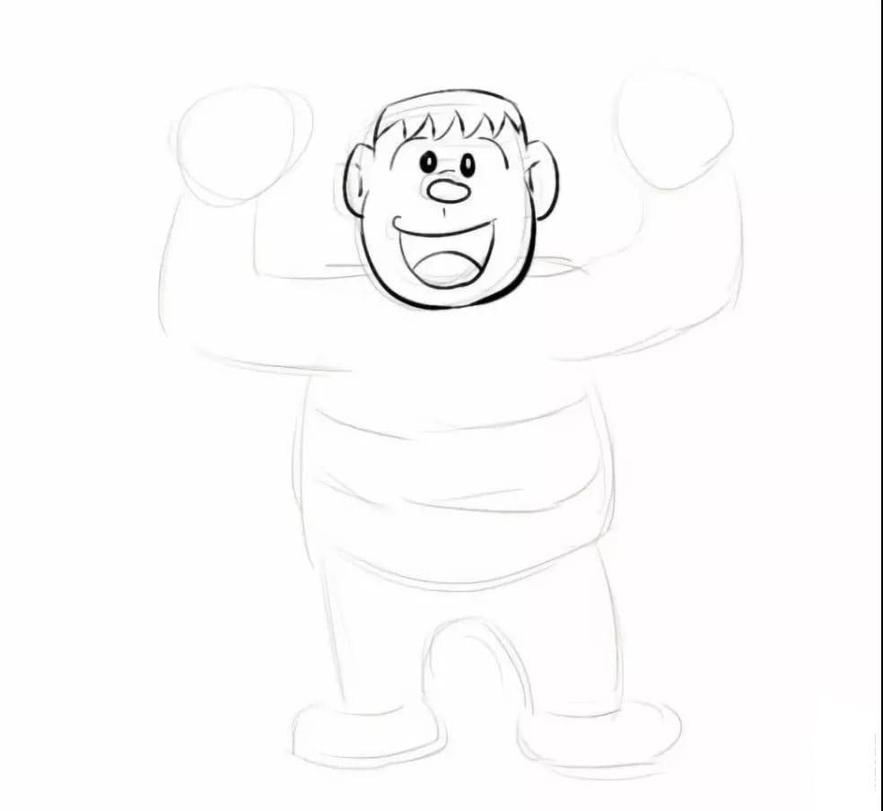 快樂(lè)的胖虎<a href=http://www.inspiredelm.com/jianbihua/ target=_blank class=infotextkey>簡(jiǎn)筆畫(huà)</a>畫(huà)法