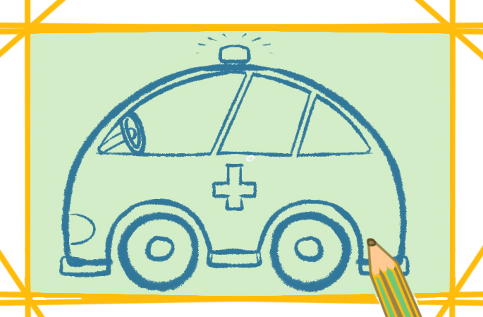 救護(hù)車(chē)<a href=http://www.inspiredelm.com/jianbihua/ target=_blank class=infotextkey>簡(jiǎn)筆畫(huà)</a>帶顏色的圖片怎么畫(huà)