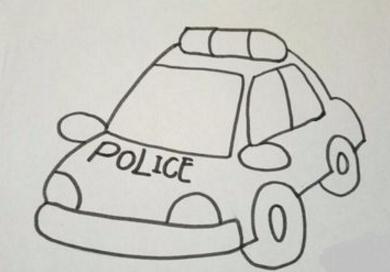 警察車怎么畫_警察車簡筆畫畫法步驟教程