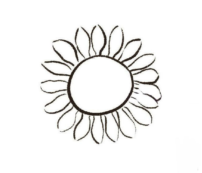 畫太陽花的<a href=http://www.inspiredelm.com/jianbihua/ target=_blank class=infotextkey>簡筆畫</a>-彩色的向日葵