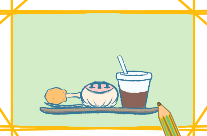 漢堡包套餐<a href=http://www.inspiredelm.com/jianbihua/ target=_blank class=infotextkey>簡(jiǎn)筆畫(huà)</a>帶顏色怎么畫(huà)