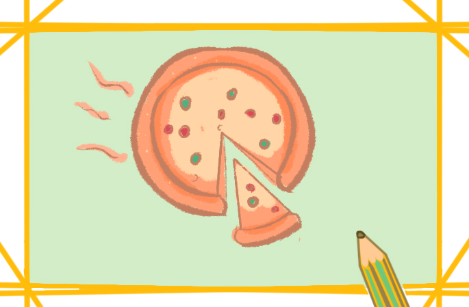 美食披薩<a href=http://www.inspiredelm.com/jianbihua/ target=_blank class=infotextkey>簡(jiǎn)筆畫(huà)</a>怎么畫(huà)