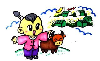 清明的古城怎么畫_清明的古城簡筆畫畫法步驟教程