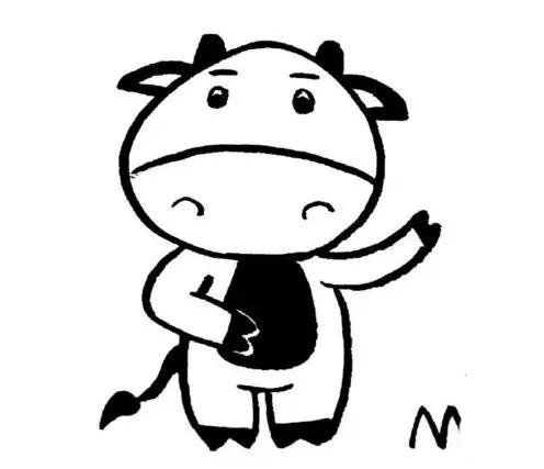 勤勞的小牛簡(jiǎn)筆畫教程