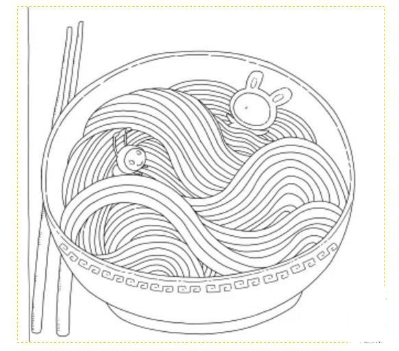 食物<a href=http://www.inspiredelm.com/jianbihua/ target=_blank class=infotextkey>簡筆畫</a>圖片-一碗面條