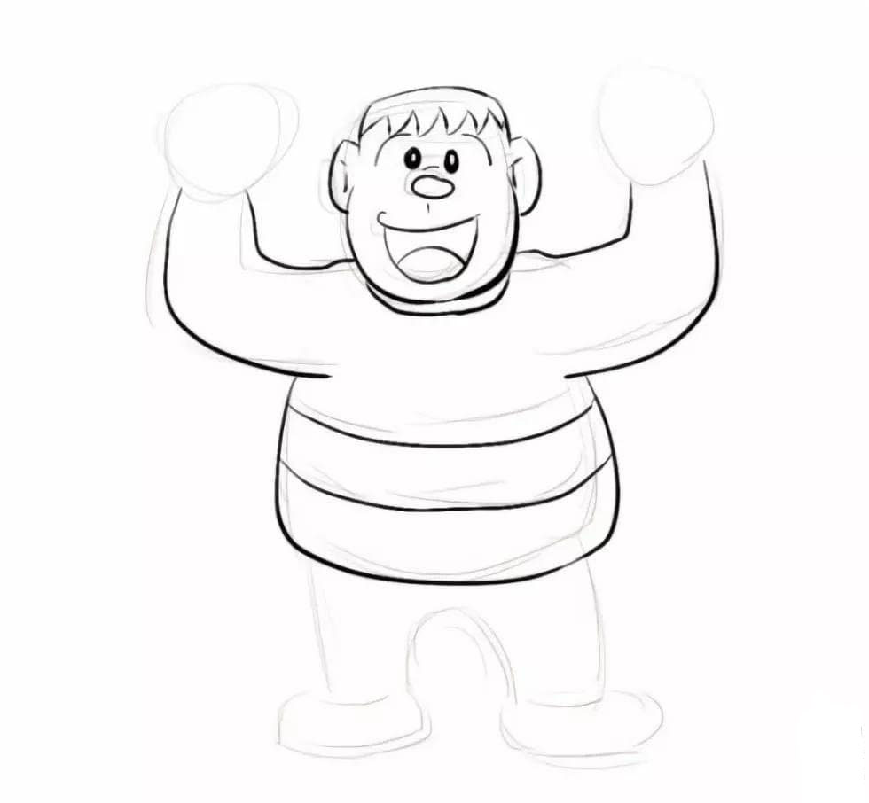 快樂(lè)的胖虎<a href=http://www.inspiredelm.com/jianbihua/ target=_blank class=infotextkey>簡(jiǎn)筆畫(huà)</a>畫(huà)法