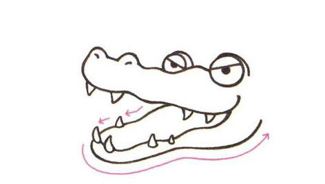 卡通的鱷魚<a href=http://www.inspiredelm.com/jianbihua/ target=_blank class=infotextkey>簡筆畫</a>步驟
