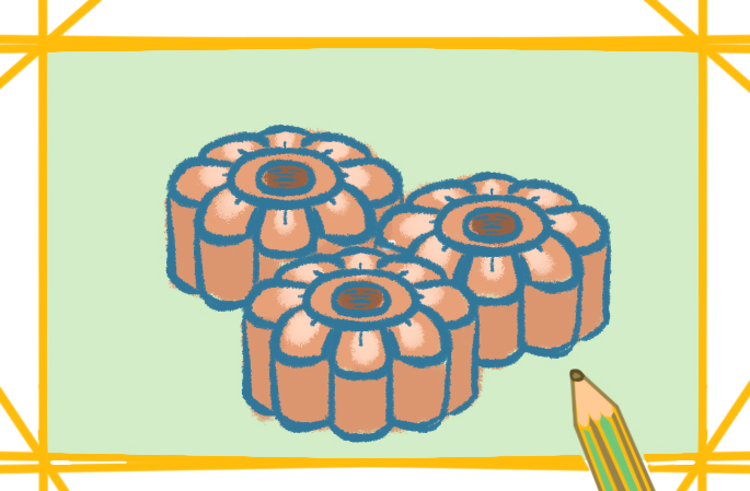 月餅<a href=http://www.inspiredelm.com/jianbihua/ target=_blank class=infotextkey>簡筆畫</a>圖片帶顏色簡單又漂亮