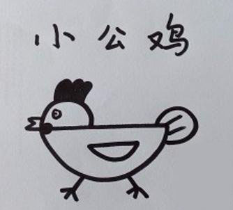 小公雞簡筆畫圖片-q版小公雞