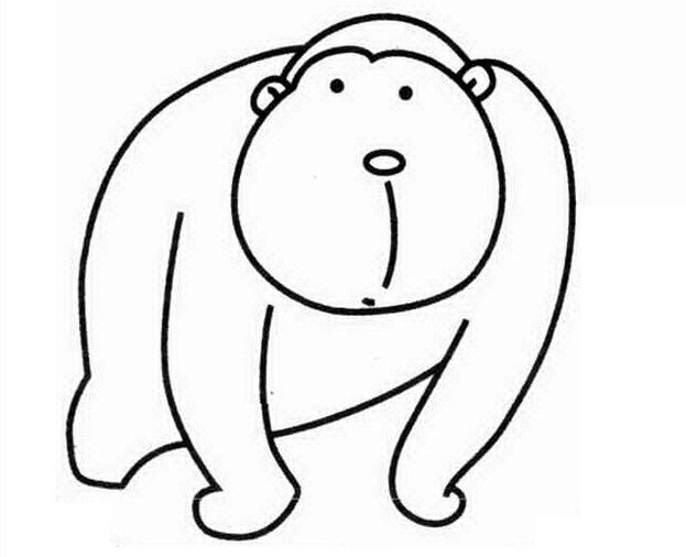 大猩猩<a href=http://www.inspiredelm.com/jianbihua/ target=_blank class=infotextkey>簡(jiǎn)筆畫</a>步驟圖片
