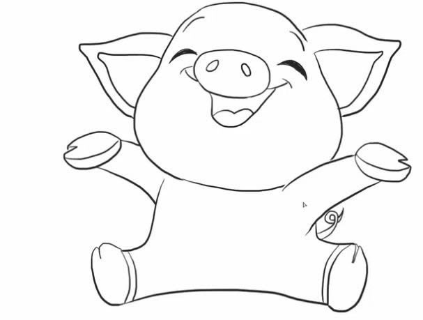 卡通豬的<a href=http://www.inspiredelm.com/jianbihua/ target=_blank class=infotextkey>簡筆畫</a>-快樂的小豬