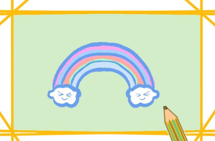 美麗的彩虹<a href=http://www.inspiredelm.com/jianbihua/ target=_blank class=infotextkey>簡筆畫</a>教程步驟