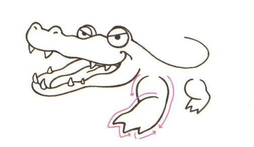 卡通的鱷魚<a href=http://www.inspiredelm.com/jianbihua/ target=_blank class=infotextkey>簡筆畫</a>步驟