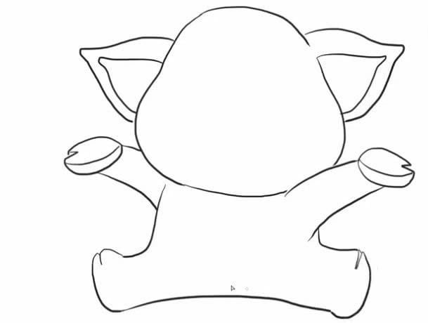 卡通豬的<a href=http://www.inspiredelm.com/jianbihua/ target=_blank class=infotextkey>簡筆畫</a>-快樂的小豬