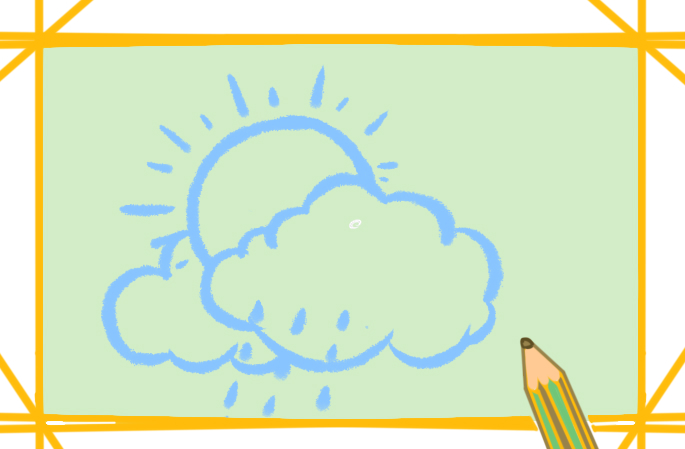 下雨怎么畫簡單又好看帶顏色的圖片