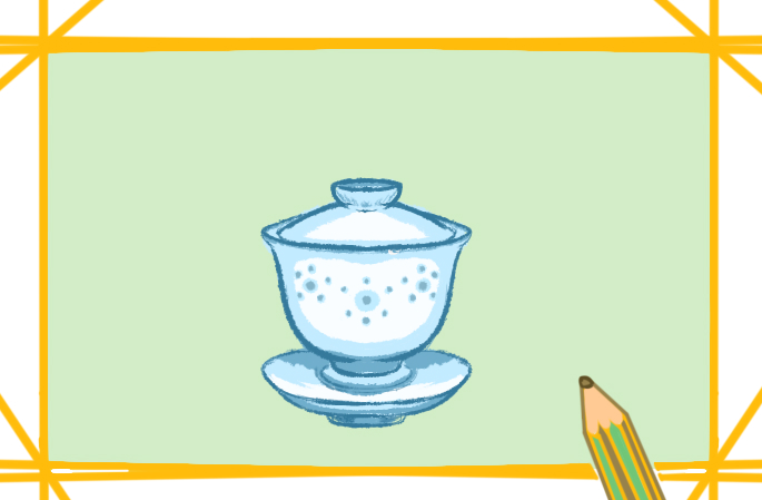 美麗的茶具怎么畫_美麗的茶具上色簡筆畫步驟圖