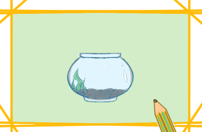空的魚缸要怎么畫_空的魚缸簡筆畫圖片一學就會