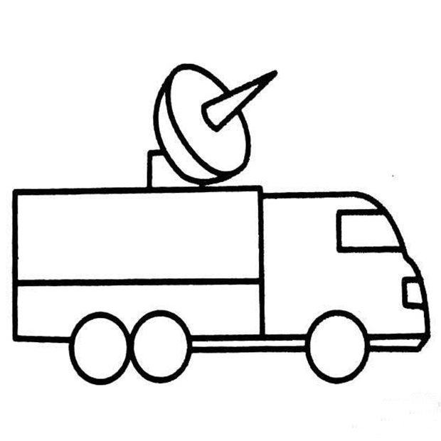 雷達車簡筆畫圖片