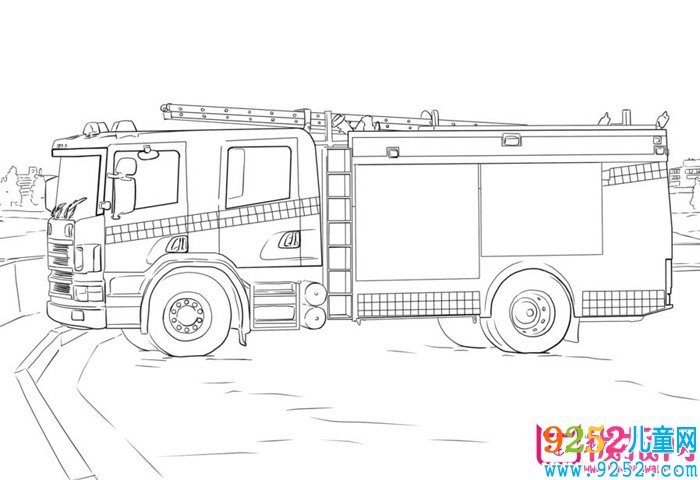 交通工具<a href=http://www.inspiredelm.com/jianbihua/ target=_blank class=infotextkey>簡筆畫</a>圖片，消防車<a href=http://www.inspiredelm.com/jianbihua/ target=_blank class=infotextkey>簡筆畫</a>
