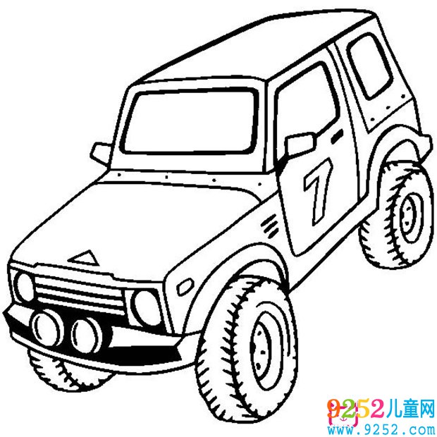 四驅(qū)卡車<a href=http://www.inspiredelm.com/jianbihua/ target=_blank class=infotextkey>簡筆畫</a>圖片