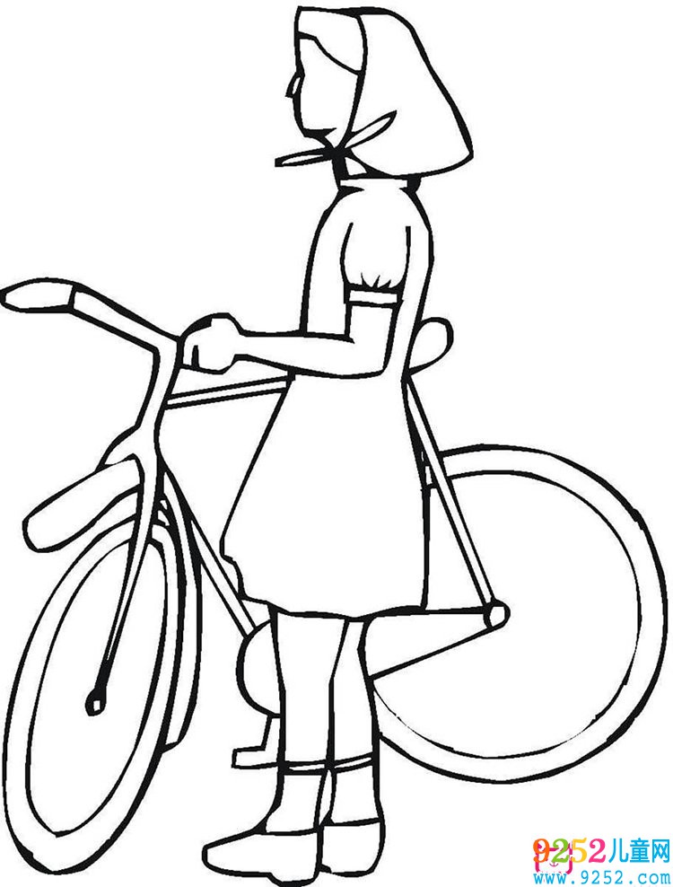 女士自行車<a href=http://www.inspiredelm.com/jianbihua/ target=_blank class=infotextkey>簡筆畫</a>圖片