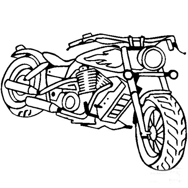 美式摩托車簡筆畫圖片