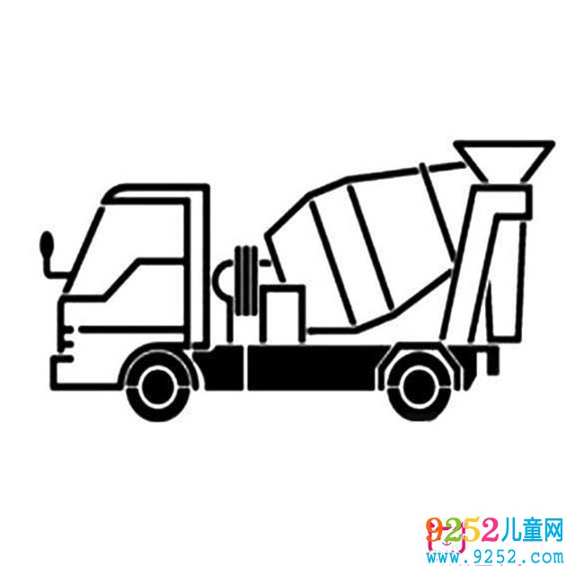 水泥罐車<a href=http://www.inspiredelm.com/jianbihua/ target=_blank class=infotextkey>簡(jiǎn)筆畫</a>圖片