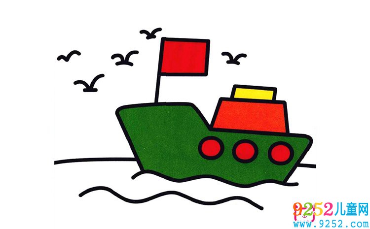 行駛的輪船<a href=http://www.inspiredelm.com/jianbihua/ target=_blank class=infotextkey>簡(jiǎn)筆畫(huà)</a>圖片
