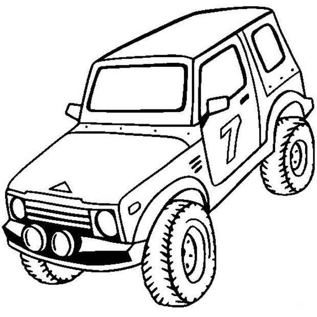 四驅(qū)卡車簡筆畫圖片