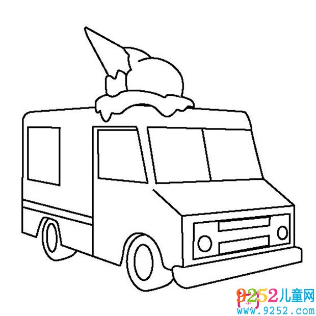 冰淇淋車<a href=http://www.inspiredelm.com/jianbihua/ target=_blank class=infotextkey>簡筆畫</a>圖片