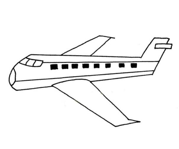 簡(jiǎn)單的交通工具簡(jiǎn)筆畫，飛機(jī)簡(jiǎn)筆畫