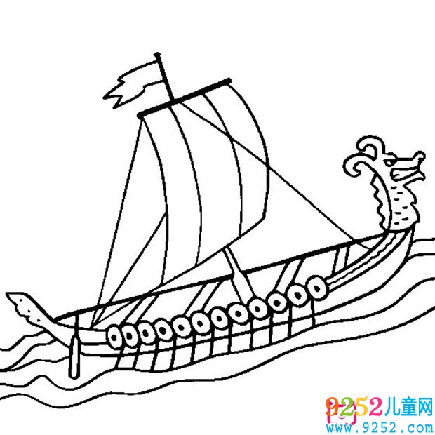 維京船<a href=http://www.inspiredelm.com/jianbihua/ target=_blank class=infotextkey>簡(jiǎn)筆畫(huà)</a>圖片