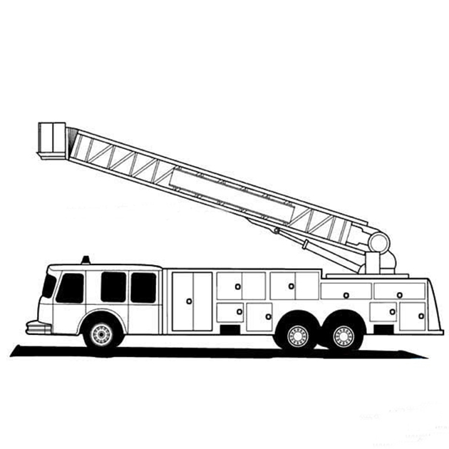 加長(zhǎng)版的消防車簡(jiǎn)筆畫(huà)圖片