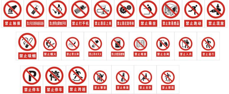 安全第一，各種安全標(biāo)志大全