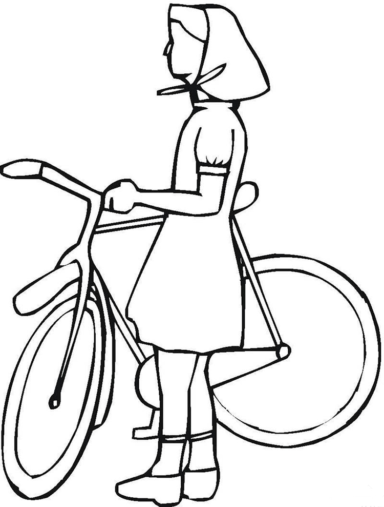 女士自行車簡筆畫圖片