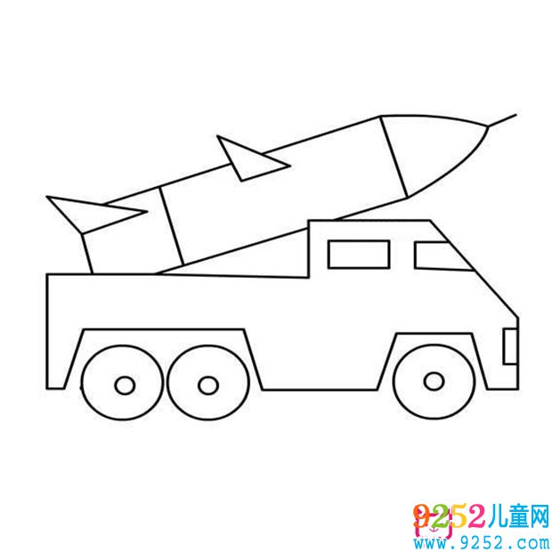 導(dǎo)彈發(fā)射車<a href=http://www.inspiredelm.com/jianbihua/ target=_blank class=infotextkey>簡筆畫</a>圖片