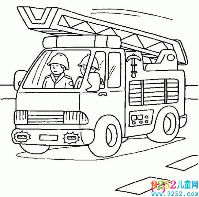 消防車的<a href=http://www.inspiredelm.com/jianbihua/ target=_blank class=infotextkey>簡筆畫</a>圖片