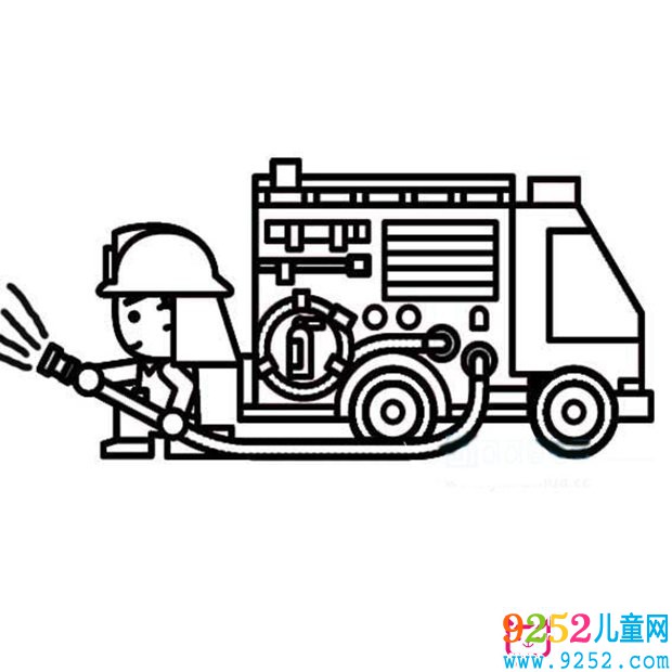 滅火消防車<a href=http://www.inspiredelm.com/jianbihua/ target=_blank class=infotextkey>簡筆畫</a>圖片